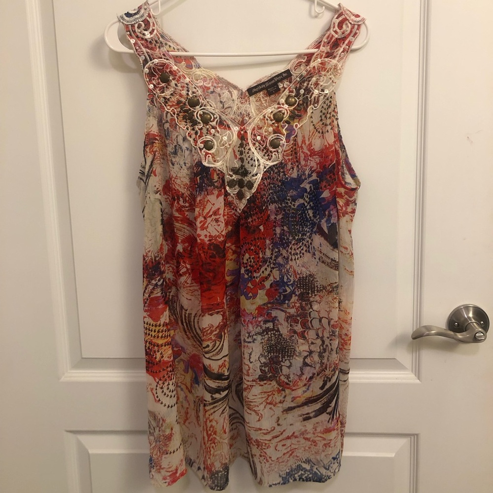 Women's Multicolor Sleeveless Top